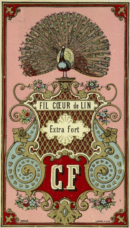 Label for extra strong linen thread by French School