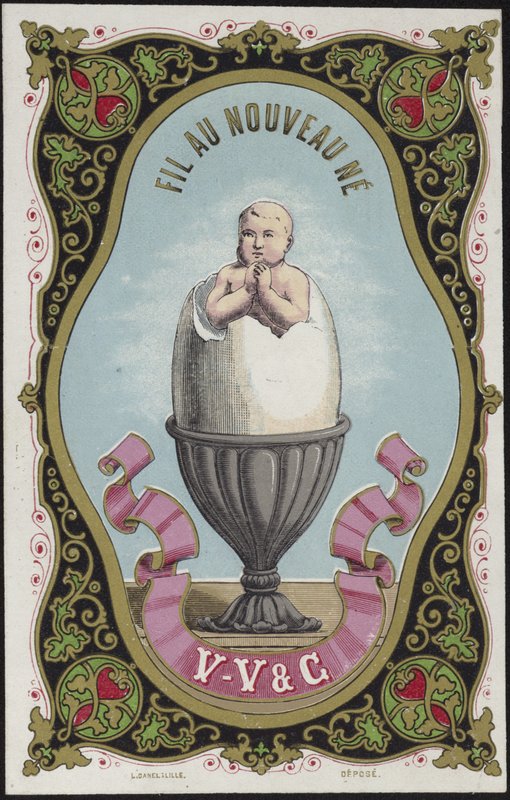 Label for newborn thread by French School
