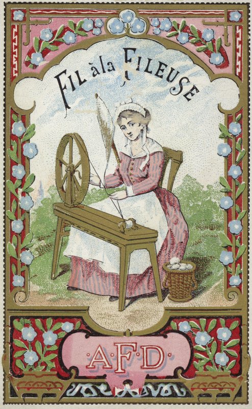 Label for the thread of the spinner by French School