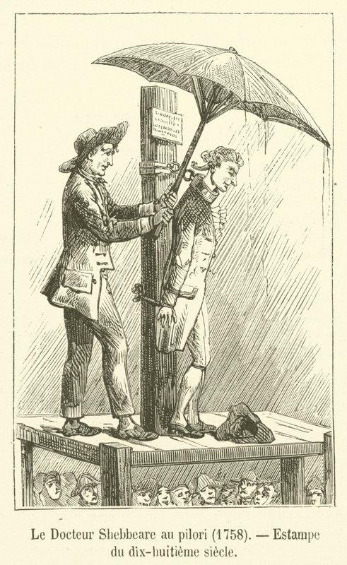 Dr. Shebbeare in the Pillory, 1758, Eighteenth Century Print by French School