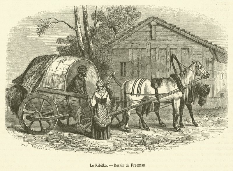 The Kibitka (engraving) by French School
