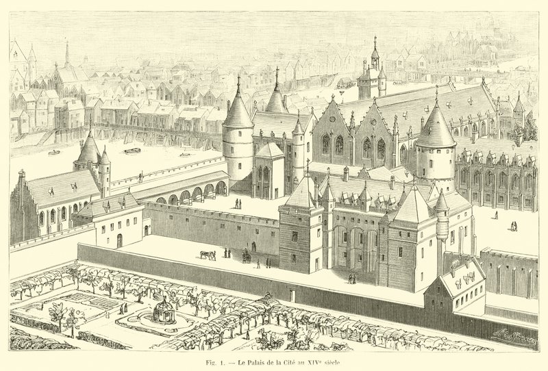 The Palace of the City in the 14th century by French School