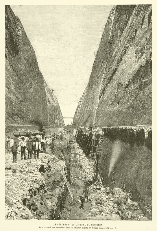 The Piercing of the Isthmus of Corinth (engraving) by French School