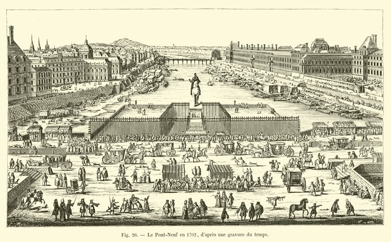 The Pont-Neuf in 1702, after an engraving of the time by French School