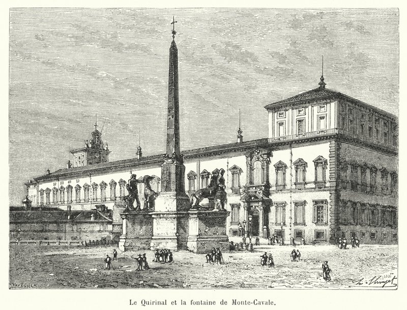 The Quirinal and the Monte Cavallo Fountain (engraving) by French School