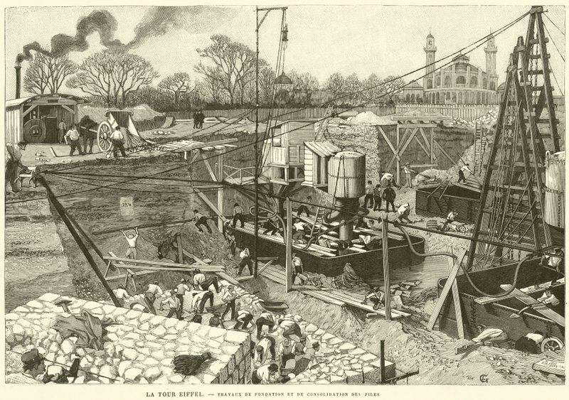 The Eiffel Tower, Foundation and Consolidation Works of the Piles by French School