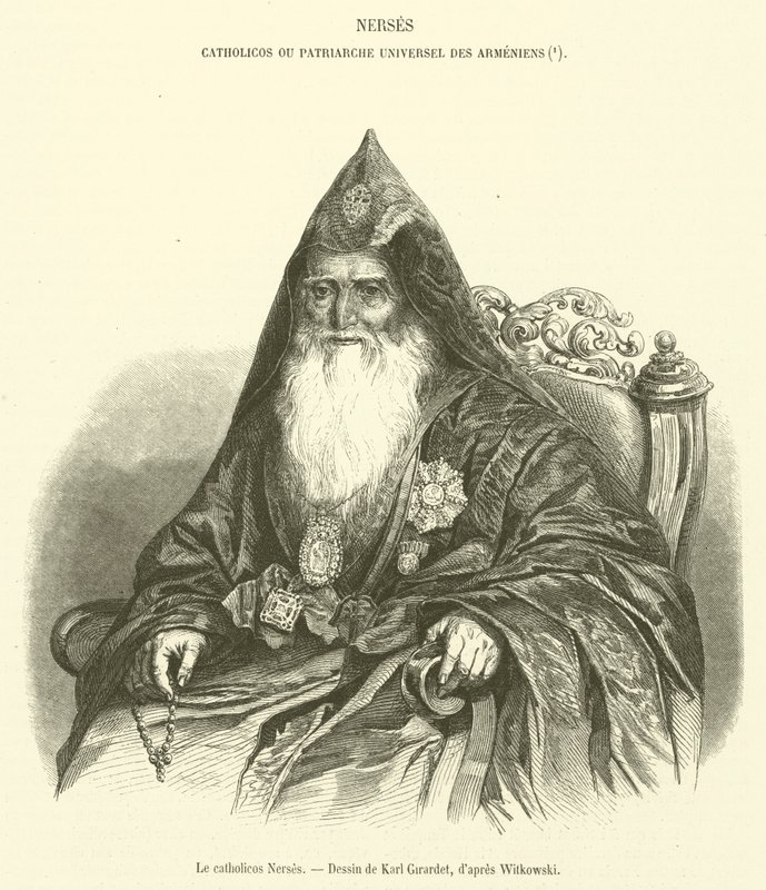 The Catholicos Nerses (engraving) by French School