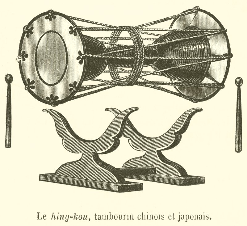 The hing-kou, Chinese and Japanese tambourine by French School