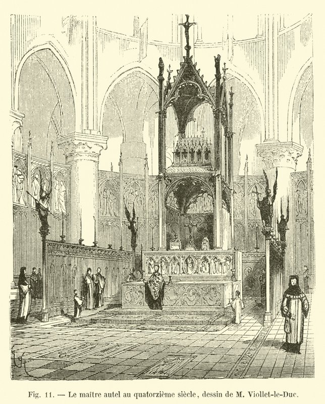 The High Altar in the Fourteenth Century, Drawing by M. Viollet-le-Duc by French School