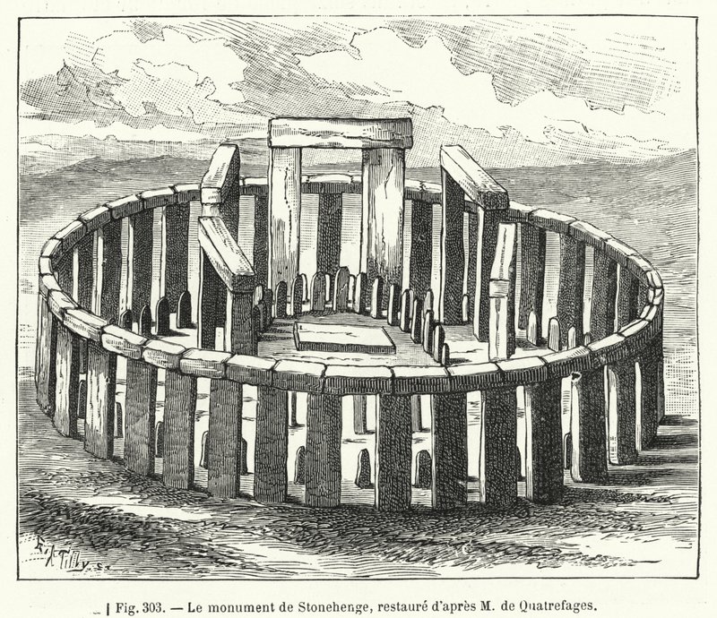 The Monument of Stonehenge, Restored after M. de Quatrefages by French School
