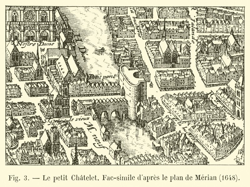 The Petit Chatelet, facsimile after the plan of Merian, 1648 by French School