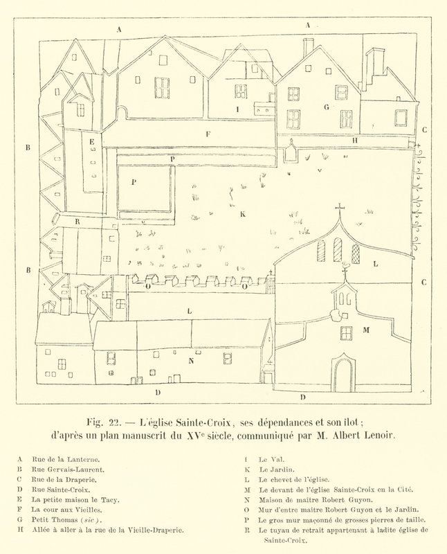 The Church of Sainte-Croix, Its Dependencies and Its Islet; after a Manuscript Plan of the 15th Century, Communicated by M. Albert Lenoir by French School