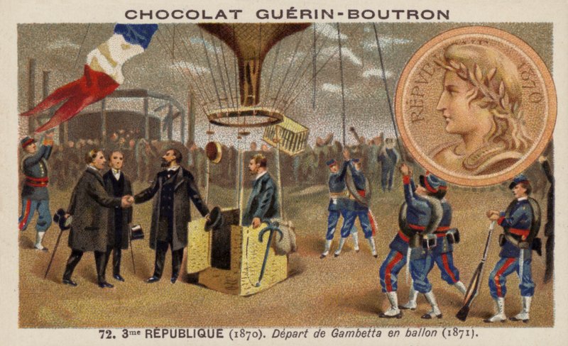 Léon Gambetta Escaping the Siege of Paris in a Balloon by French School