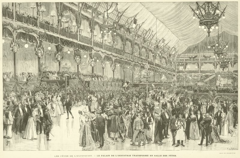 The Exposition Festivities, The Palace of Industry Transformed into a Banquet Hall by French School