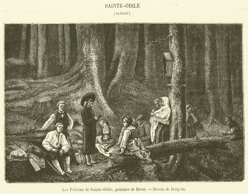 The Pilgrims of Sainte-Odile (engraving) by French School
