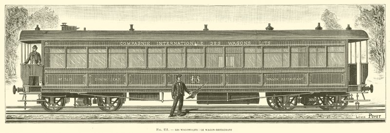 Sleeping Cars, the Dining Car (engraving) by French School