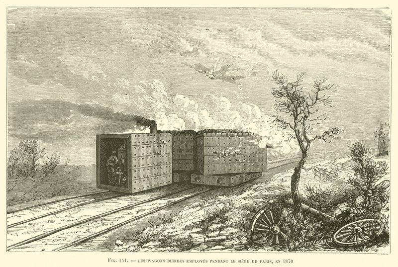 The Armored Wagons Used During the Siege of Paris, 1870 by French School