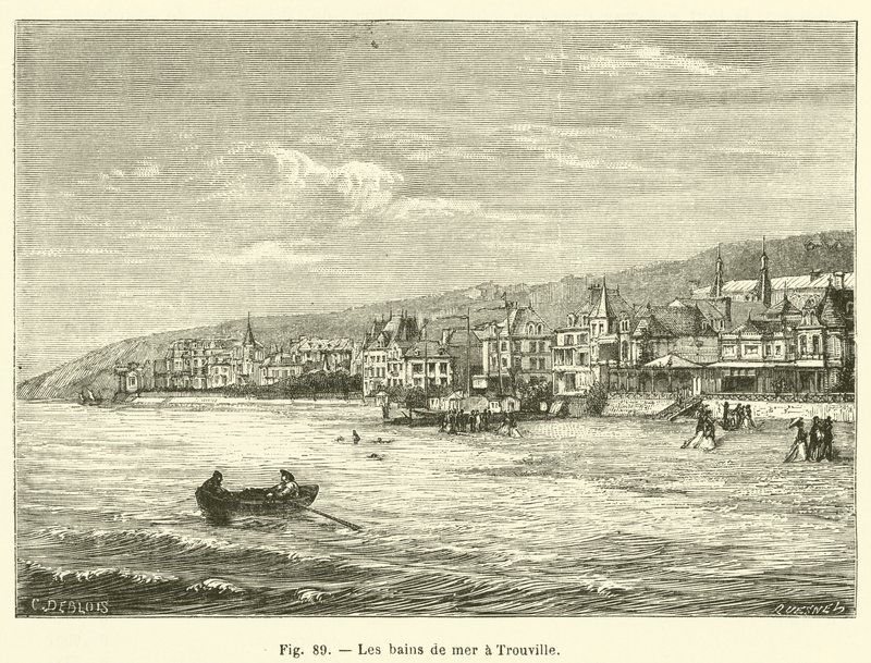 Sea Baths in Trouville (engraving) by French School