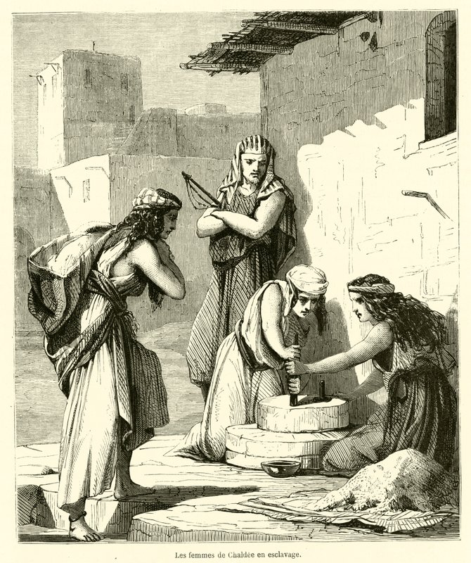 The women of Chaldea in slavery by French School