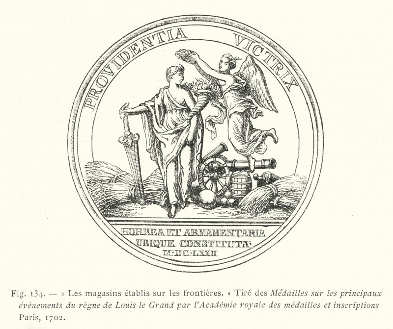 The Warehouses Established on the Borders, Taken from the Medals on the Principal Events of the Reign of Louis the Great by the Royal Academy of Medals and Inscriptions, Paris by French School