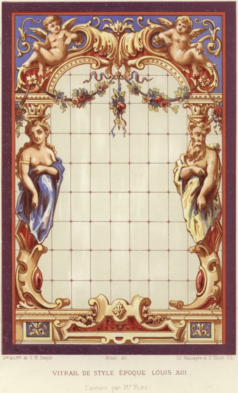 Louis XIII Style Stained Glass by French School
