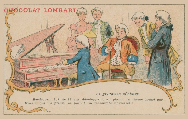 Ludwig van Beethoven playing at the piano at the age of 17 by French School