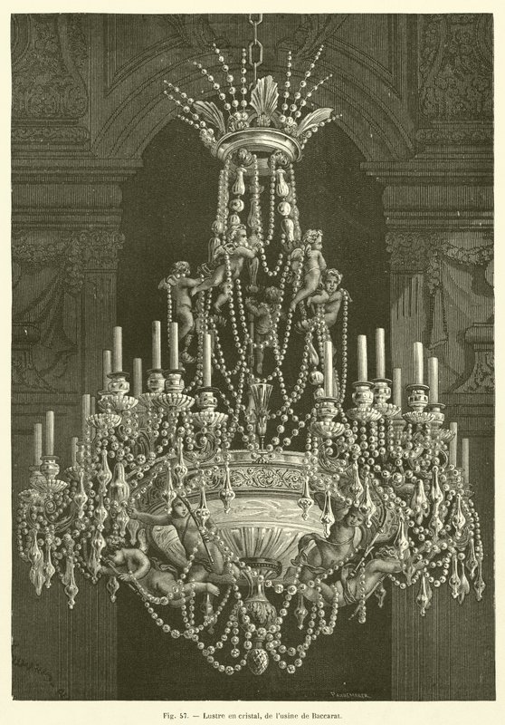 Crystal Chandelier from the Baccarat Factory by French School