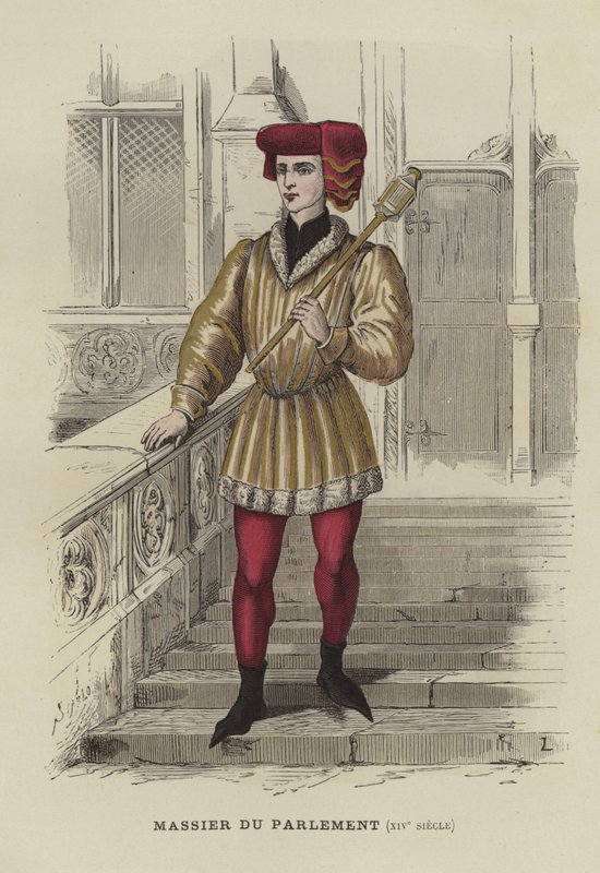 Mace bearer of the Paris Parlement, 14th Century by French School