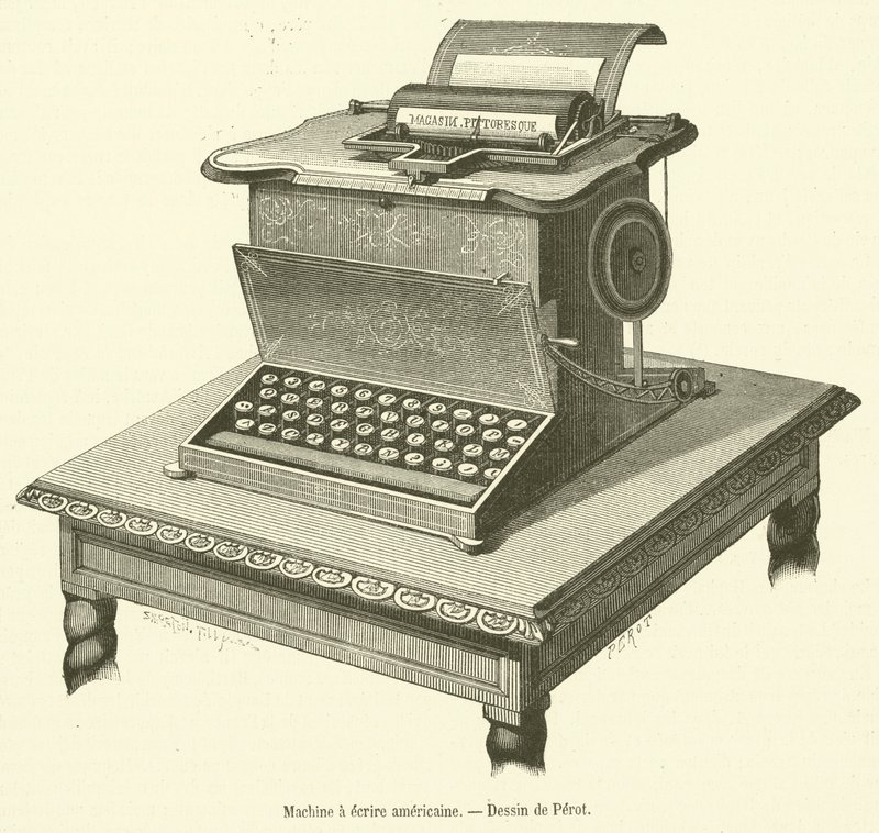 American Typewriter (engraving) by French School