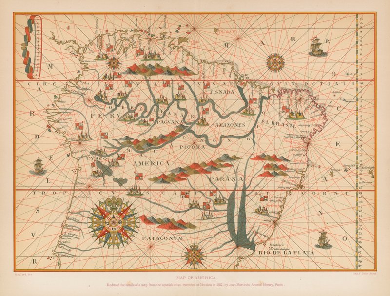 Map of America by French School