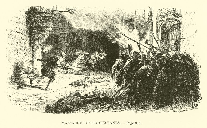 Massacre of Protestants by French School