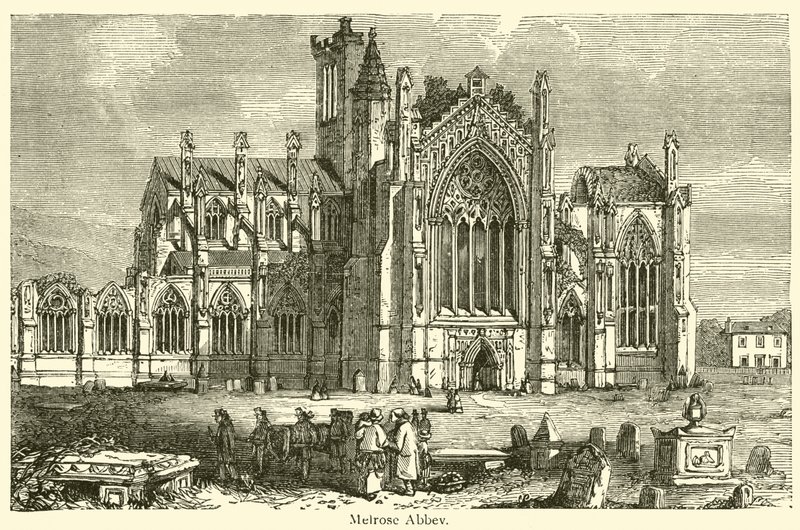 Melrose Abbey by French School
