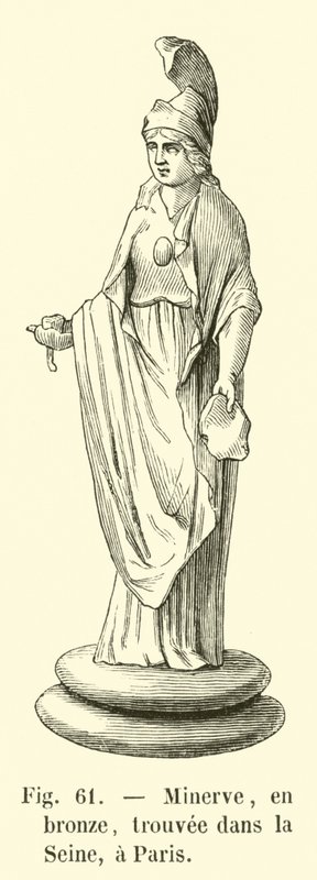 Minerva in Bronze, Found in the Seine, Paris by French School