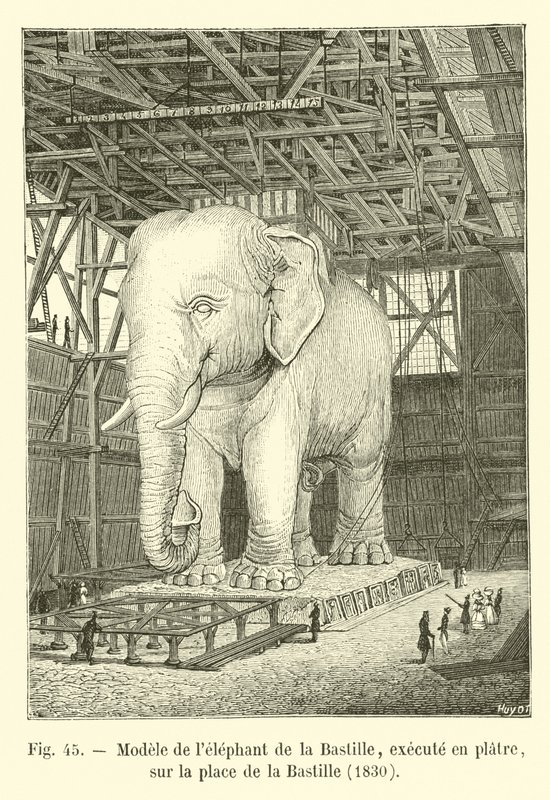 Model of the Elephant of the Bastille, Executed in Plaster, on the Place de la Bastille, 1830 by French School
