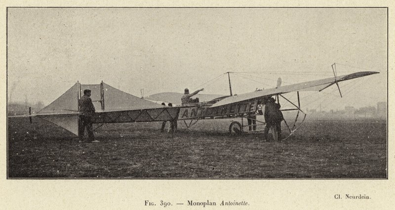Antoinette Monoplane (engraving) by French School