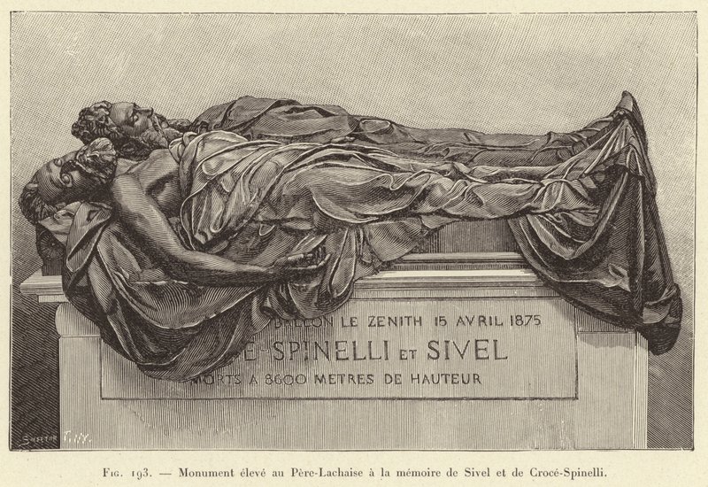 Monument Erected at Père-Lachaise in Memory of Sivel and Croce-Spinelli (engraving) by French School
