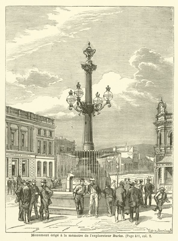Monument Erected in Memory of the Explorer Burke (engraving) by French School