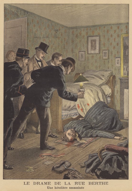 Murder of a hotel owner on the Rue Berthe, Paris by French School