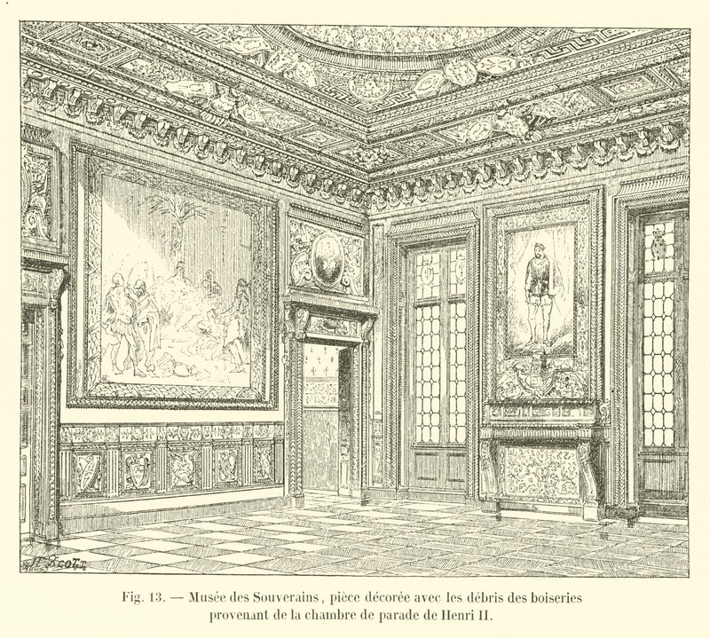 Museum of Sovereigns, room decorated with the remains of the woodwork from the parade chamber of Henry II by French School