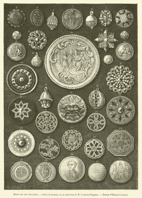 Museum of Decorative Arts, Selection of Buttons by French School