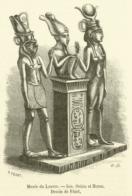 Louvre Museum, Isis, Osiris and Horus (engraving) by French School