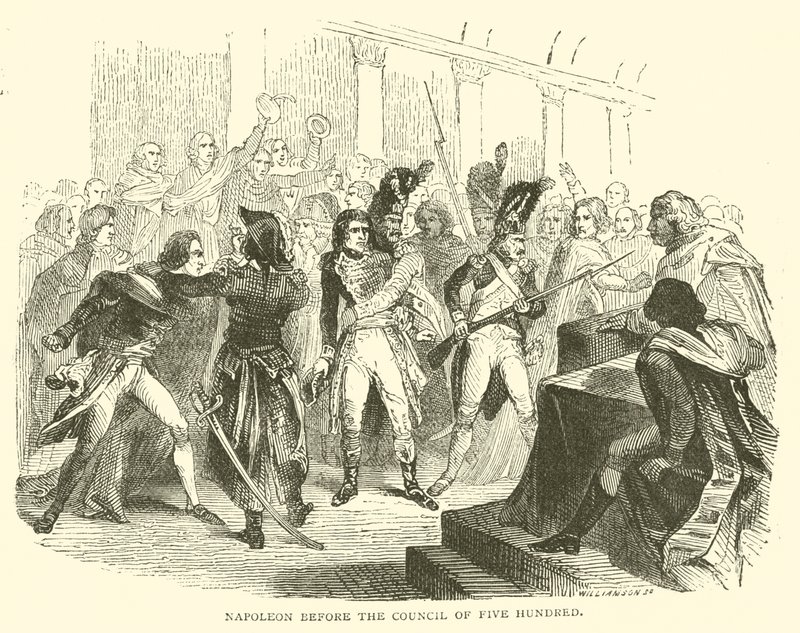 Napoleon before the council of five hundred by French School