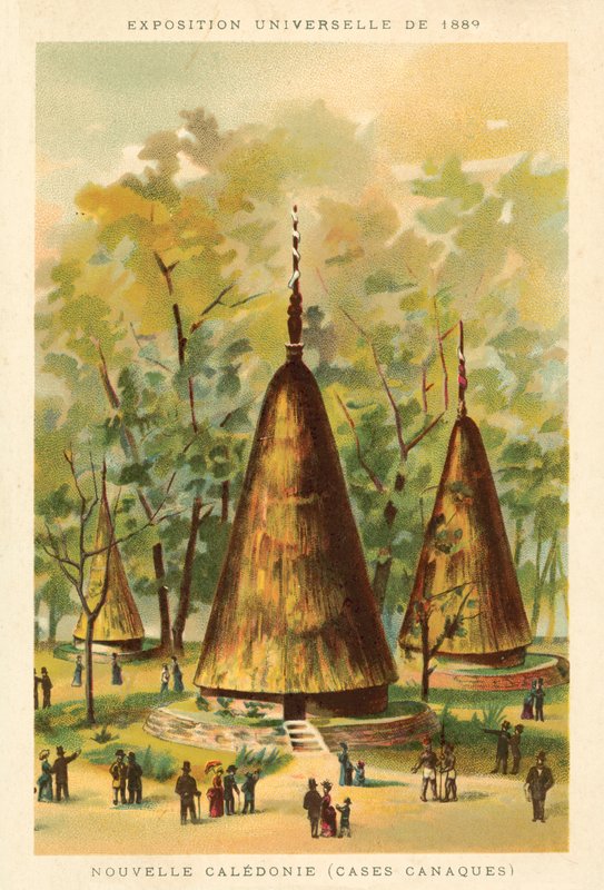 New Caledonia (Kanak huts), Exposition Universelle 1889, Paris by French School