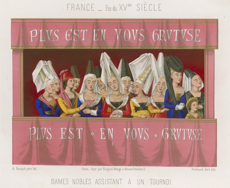 Noblewomen attending a tournament by French School
