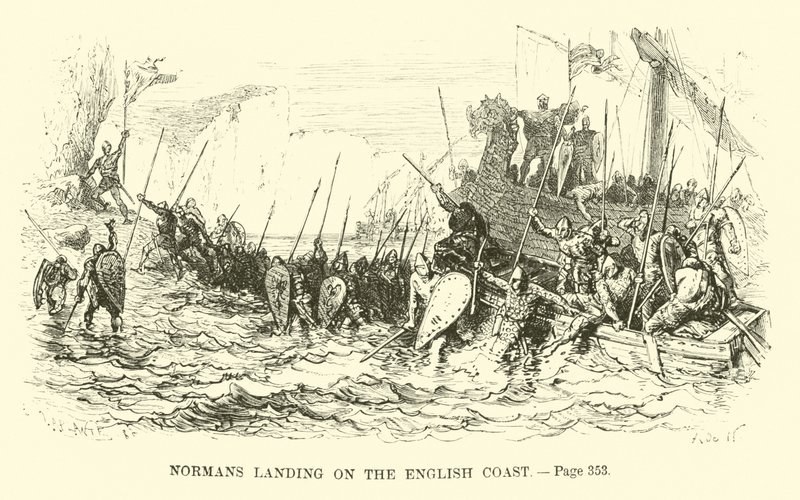 Normans landing on the English Coast by French School