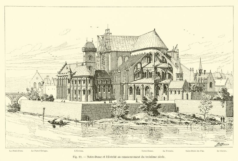 Notre-Dame and the Bishopric at the Beginning of the Thirteenth Century by French School