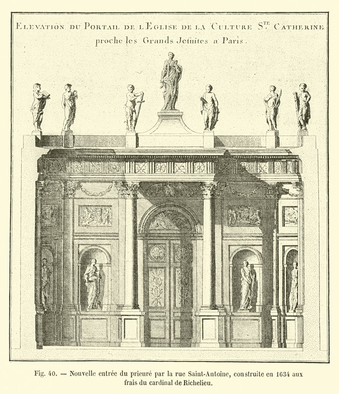 New Entrance of the Priory by Rue Saint-Antoine, Built in 1634 at the Expense of Cardinal Richelieu by French School