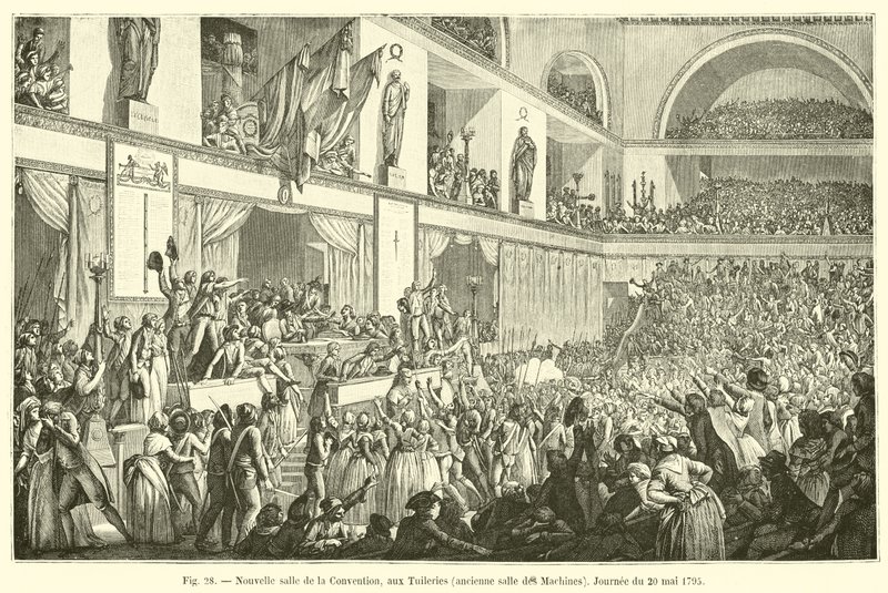 New Convention Hall, at the Tuileries, Former Machines Hall, Day of May 20, 1795 by French School