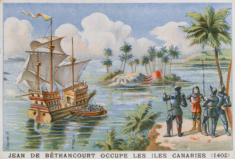 Occupation of the Canary Islands by Jean de Bethencourt, 1402 by French School
