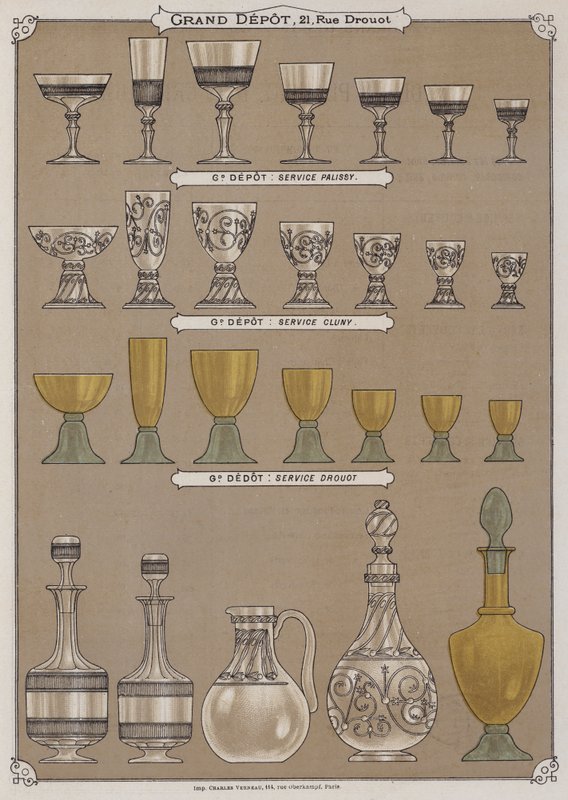 Page from the Catalogue of the Grand Depot of Porcelains, Faiences and Glassware by French School